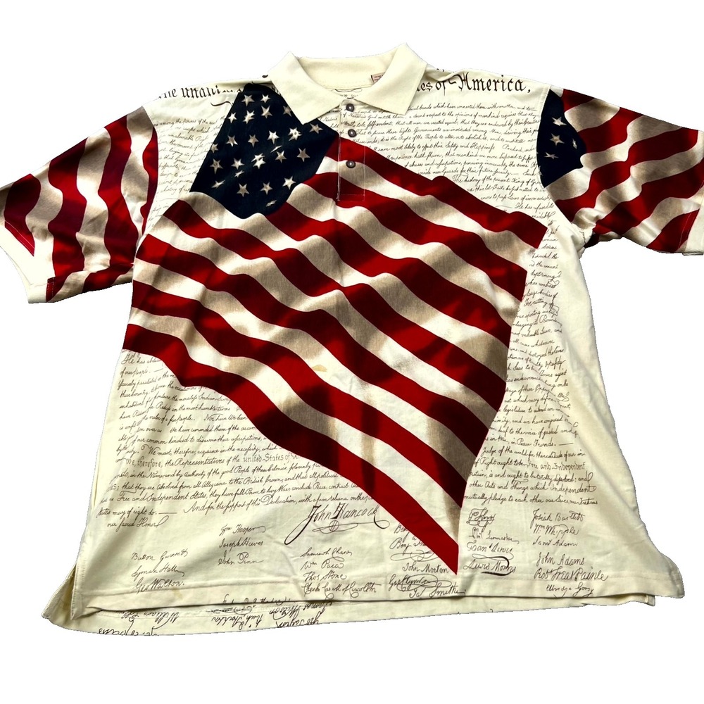 Cody James Polo Shirt Mens XL Cotton Patriotic American Flag 4th July Golf BBQ